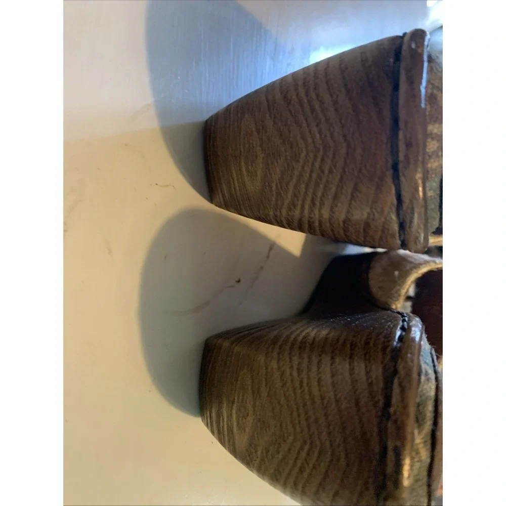 Born HandCrafted Footwear Weave Wedge Platform Raffia Sandals Slides Sz 9